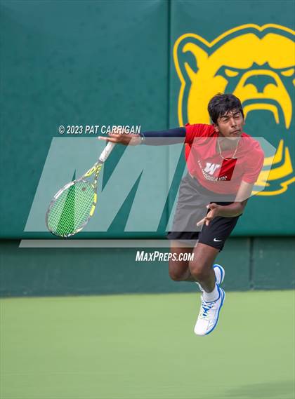 Thumbnail 1 in The Woodlands vs Round Rock Westwood (UIL 6A Team Tennis Semifinal) photogallery.