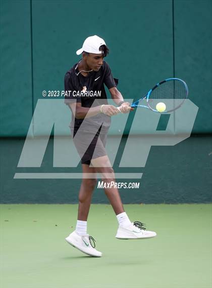 Thumbnail 2 in The Woodlands vs Round Rock Westwood (UIL 6A Team Tennis Semifinal) photogallery.