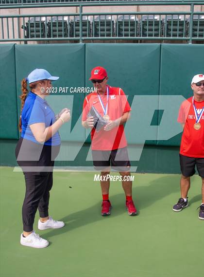 Thumbnail 2 in The Woodlands vs Round Rock Westwood (UIL 6A Team Tennis Semifinal) photogallery.