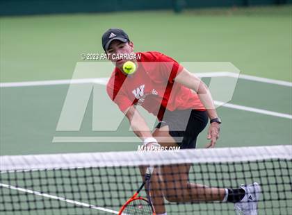 Thumbnail 1 in The Woodlands vs Round Rock Westwood (UIL 6A Team Tennis Semifinal) photogallery.