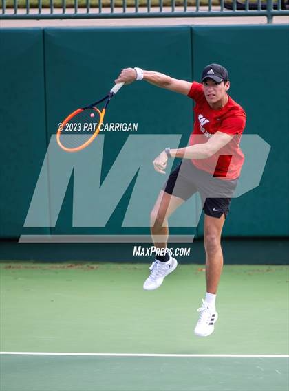 Thumbnail 1 in The Woodlands vs Round Rock Westwood (UIL 6A Team Tennis Semifinal) photogallery.