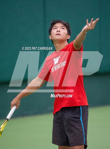 Thumbnail 1 in The Woodlands vs Round Rock Westwood (UIL 6A Team Tennis Semifinal) photogallery.