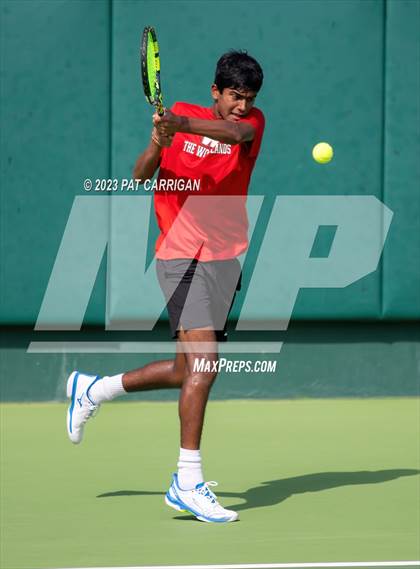 Thumbnail 2 in The Woodlands vs Round Rock Westwood (UIL 6A Team Tennis Semifinal) photogallery.