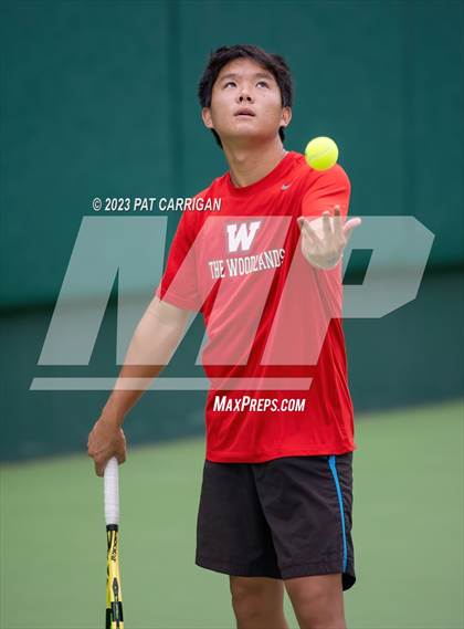 Thumbnail 2 in The Woodlands vs Round Rock Westwood (UIL 6A Team Tennis Semifinal) photogallery.