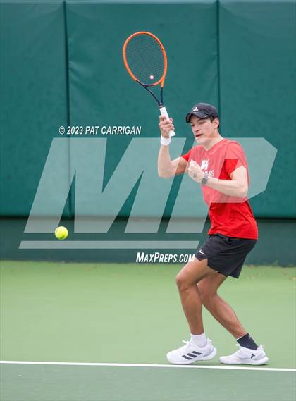 Thumbnail 3 in The Woodlands vs Round Rock Westwood (UIL 6A Team Tennis Semifinal) photogallery.