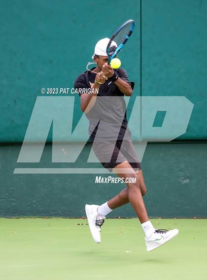 Thumbnail 1 in The Woodlands vs Round Rock Westwood (UIL 6A Team Tennis Semifinal) photogallery.