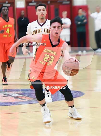Thumbnail 3 in Corona del Sol vs. Christ the King (Hoophall West Invitational) photogallery.