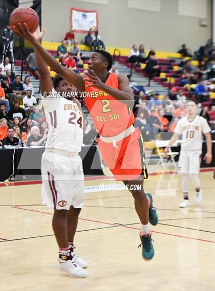 Thumbnail 2 in Corona del Sol vs. Christ the King (Hoophall West Invitational) photogallery.