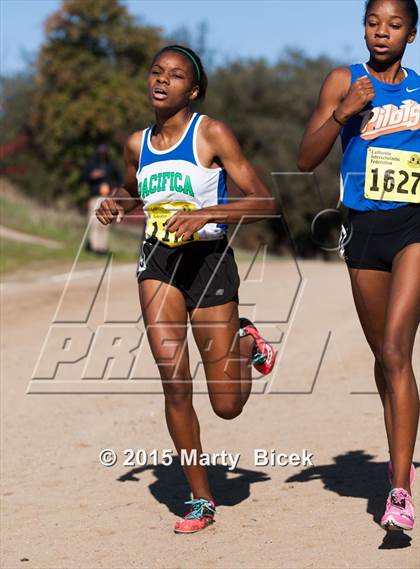 Thumbnail 1 in CIF Cross Country Championships (D5 Girls Race) photogallery.