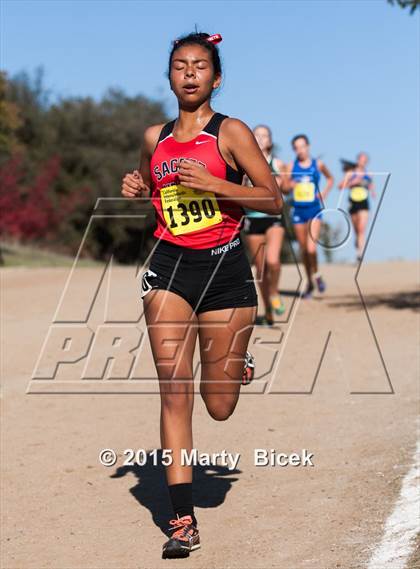 Thumbnail 2 in CIF Cross Country Championships (D5 Girls Race) photogallery.