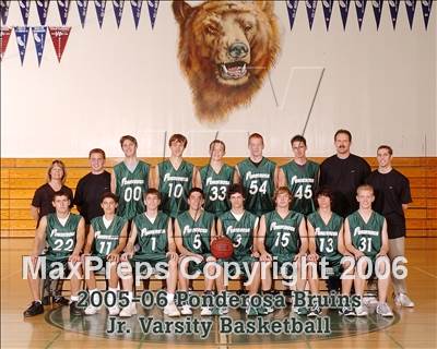 Thumbnail 2 in Ponderosa Jr. Varsity Boys Basketball Team Photos photogallery.