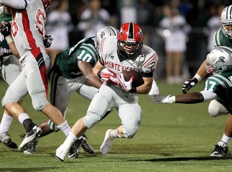 Monte Vista senior tailback Zack Chang ran hard and actually averaged better than four yards per carry against one of the nation's top defenses.