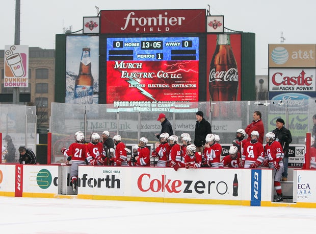 The Canandaigua bench during its game against Victor.