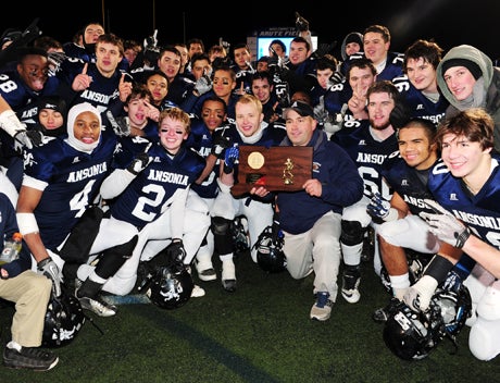 Ansonia won its third consecutive state title, its 19th overall and its 43rd game in a row with a victory Woodland in the CIAC Class S final. Southington, New Canaan and St. Joseph also triumphed in state football finals.