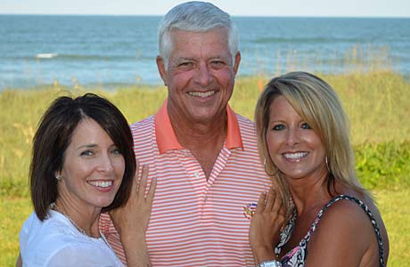 High school football coach Corky Rogers always made time for his two daughters, Jennifer Drawdy (left) and Tracy Yost, despite a hectic coaching schedule.