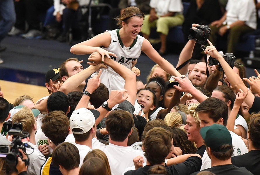 Miramonte's gym will be renamed after Sabrina Ionescu, who starred at the school from 2012-16. She earned MaxPreps National Player of the Year honors as a senior. (PHOTO: Greg Jungferman)