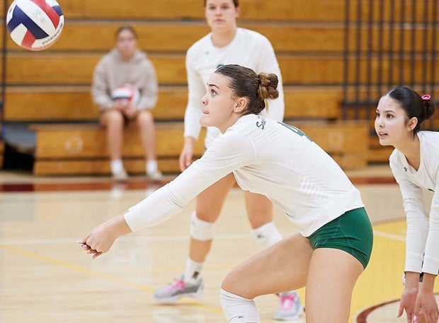 Lucy Chertock helped San Ramon Valley win the CIF Division II volleyball title 3-1 on Saturday over Centennial. She had a match-high 19 kills in the victory at Santiago Canyon College. (Photo: Vien Lam)