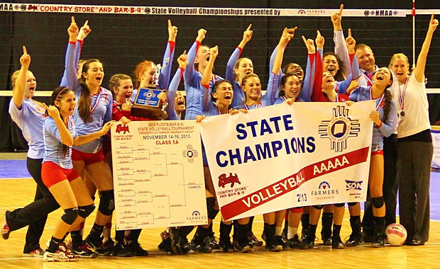 Sandia completed a one-loss season with a three-set state title victory over the only team that had beaten them, Cleveland.