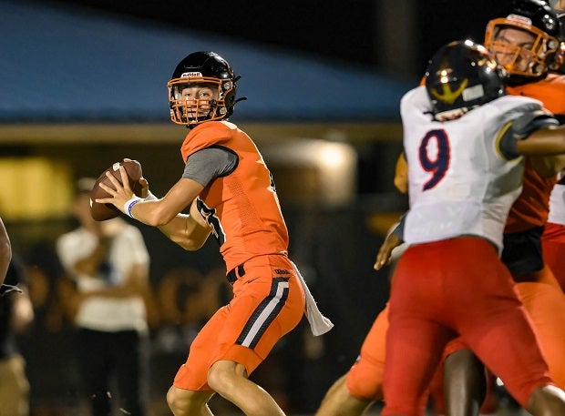 As a sophomore, Brady Hart threw for 3,759 yards and 41 touchdowns as the Tigers won the 2S state title. The Michigan commit pairs with wide receiver Jayvan Boggs to form one of the best combos in the game. (Photo: Eugene Alonzo)