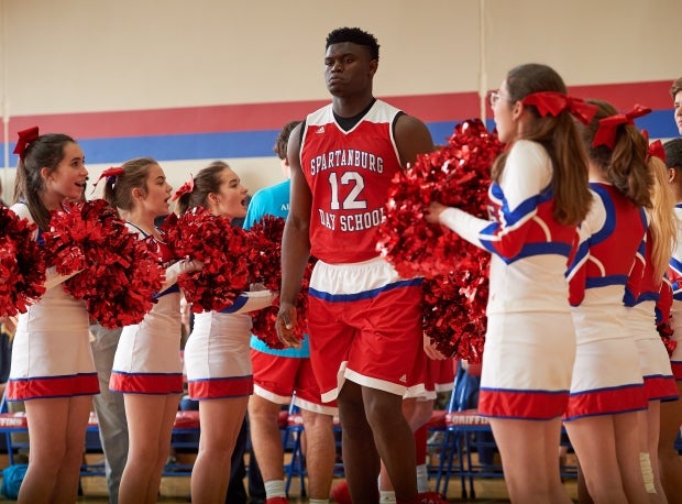 Zion Williamson takes the floor in a game last week against Asheville Christian Academy.