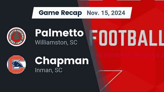 Football Recap: Palmetto Takes a Loss