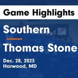 Thomas Stone piles up the points against Grace Brethren Christian