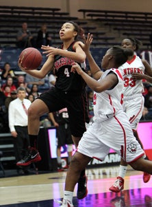 Salesian's Mariya Moore almost had a
triple-double on Saturday.