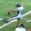 Video: High school football player kicks pass into teammate's hands for interception