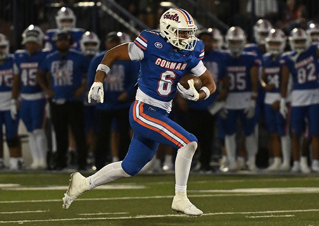 Senior wide receiver Brandon Gaea helped No. 2 Bishop Gorman knock off Hawaii power Kakuku over the weekend. Next up for Gaea and the Gaels is No. 11 St. Thomas Aquinas in one of five head-to-head matchups between MaxPreps Top 25 teams this weekend. (Photo: Heston Quan)