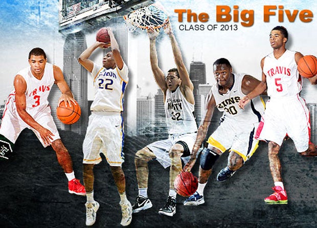 From left to right: Aaron Harrison, Jabari Parker, Aaron Gordon, Julius Randle and Andrew Harrison.