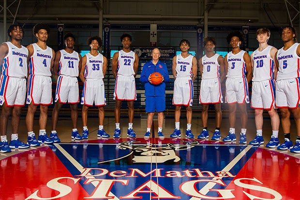 After longtime coach Mike Jones departed for Virginia Tech in the spring, Pete Strickland (center) was tabbed to lead the program on an interim basis.