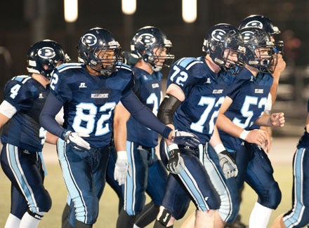 Bellarmine's line was dominating througout as the Bells racked up 350 rushing yards.