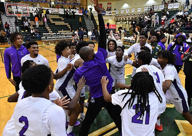 Ridge View players celebrate their second upset victory in as many days en route to the title at the Chick-fil-A Classic in South Carolina. (Photo: Shane Roper)