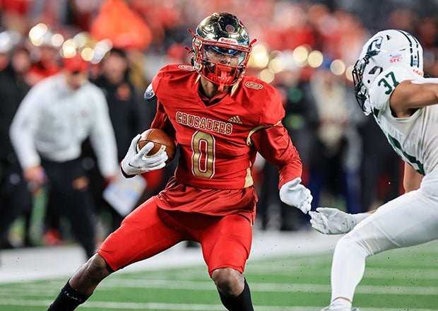Quincy Porter helped Bergen Catholic win its third consecutive state title last fall. He is regarded as one of the top wide receiver prospects in the Class of 2025. (Photo: Andee Fagan)