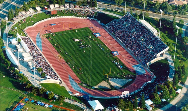 Buchanan Educational Center Athletics Complex on the campus of Buchanan High School in Clovis (Calif.) is the closest facility that compares to Texas prep stadiums.