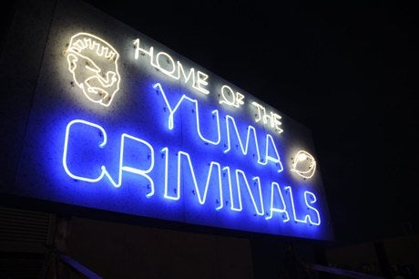 This neon sign is a famous sight at Yuma High.