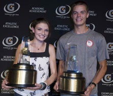 Amy Weissenbach and Gunnar Nixon
were Gatorade's track and field athletes
of the year and tonight will be
honored in Hollywood. 