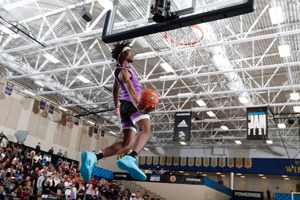 Precious Achiuwa, one of five uncommitted 5-star players, put on a show in Monday's POWERADE Jam Fest.  