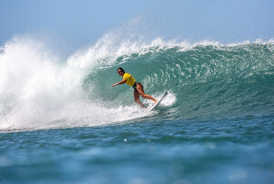 Already home to the the World Cup of Interscholastic Surfing, shown here, Hawaii will become the first state in the country to sanction state championships for the sport this weekend. (PHOTO: Eric Wehner / Pi’ilani Hong)