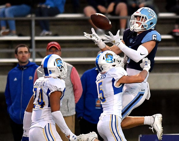 John Humphreys (6) goes up high for a touchdown.