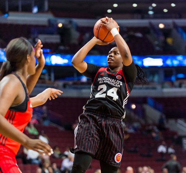 Arike Ogunbowale helped lead the East to its narrow victory.