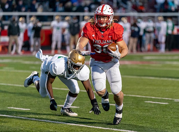 Center Grove (Ind.) running back Carson Steele finishes his career with 5,936 yards rushing and 82 touchdowns. 