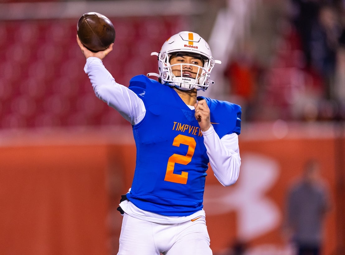 Quarerback Helaman Casuga comes to Corner Canyon for his junior season after leading Timpview to a Class 5A title in 2023. (Photo: Caleb Brown)