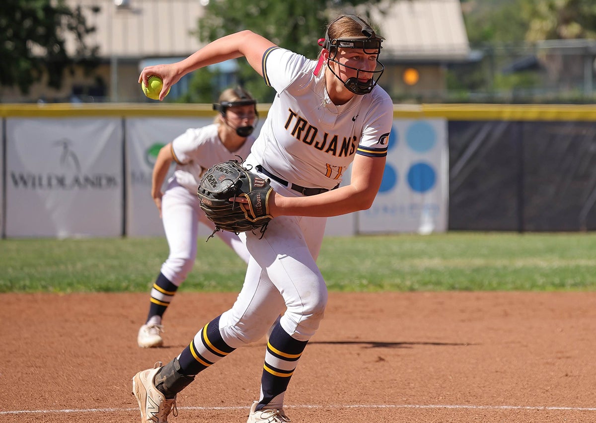 Oak Ridge senior Ellison Schroeder will be in the circle as the Trojans go for their third consecutive Sac-Joaquin Section title against Del Oro (Loomis) on Saturday. (PHOTO: Dorie Anderson)
