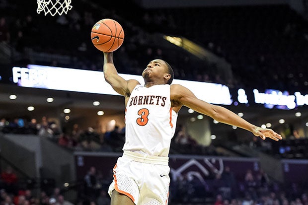 Bryce Thompson rises for a dunk at the Bass Pro Shops Tournament of Champions in January.