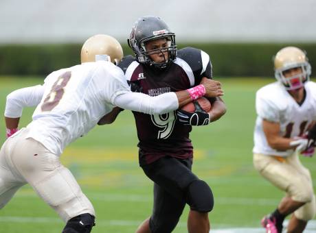 St. Elizabeth's Andre Patton (left) is an All-State pick because of his prowess in the defensive backfield.