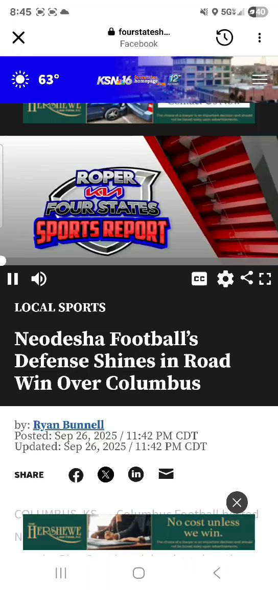 Football Game Preview: Neodesha Blue Streaks vs. Fredonia/Elk Va