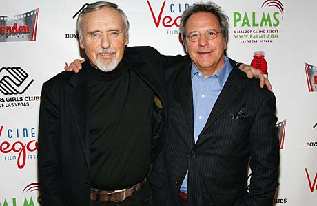 Director David Anspaugh (right) at a 2007 charity screening of 'Hoosiers' with actor Dennis Hopper.