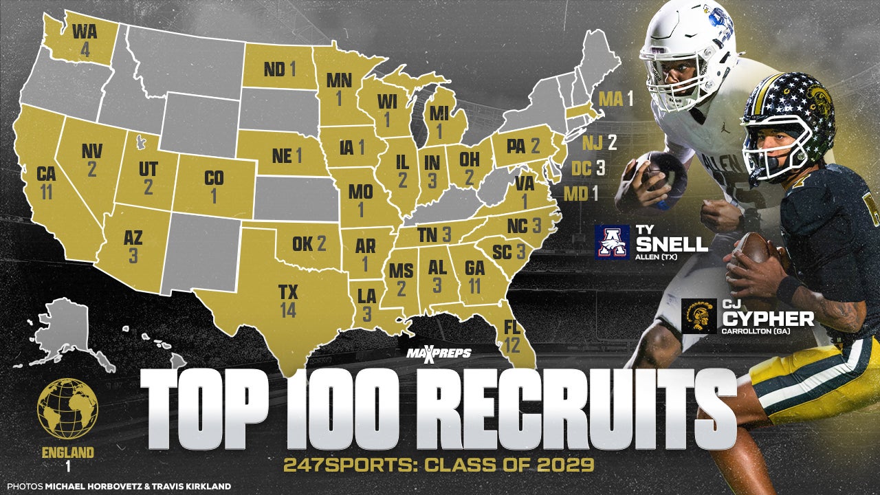 MAP: Where top 100 2029 prospects are from