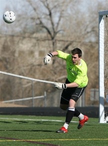 Mullen goalkeeper Liam O'Connor.